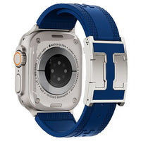 Bandeau Bleu-Boucle Argentée